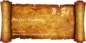 Major Zsanna névjegykártya